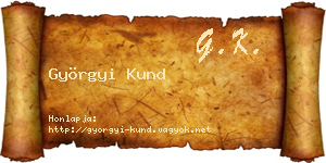 Györgyi Kund névjegykártya